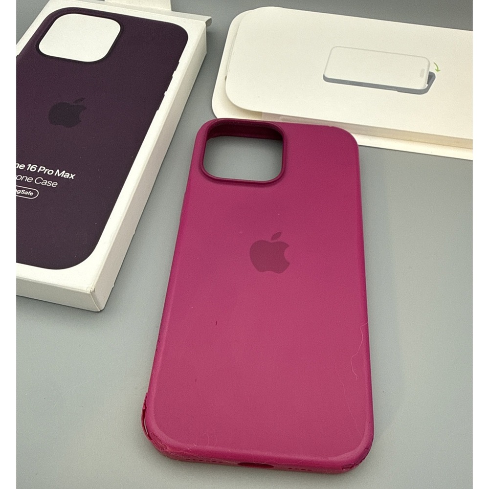 Apple Silicone Case MagSafe iPhone 16 Pro Max Authentic- Fuchsia Color & Box